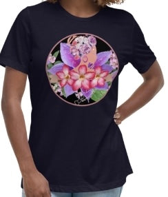 Peace Floral   Black Background                   T-Shirt
